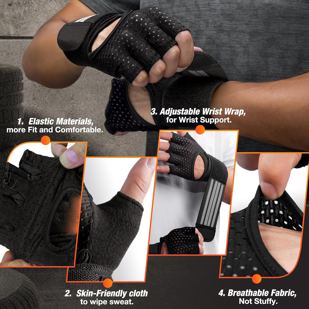 Fitness Gloves with Wrist Supp - Crossfit Fitness Gear บทวิจารณ์และราคา