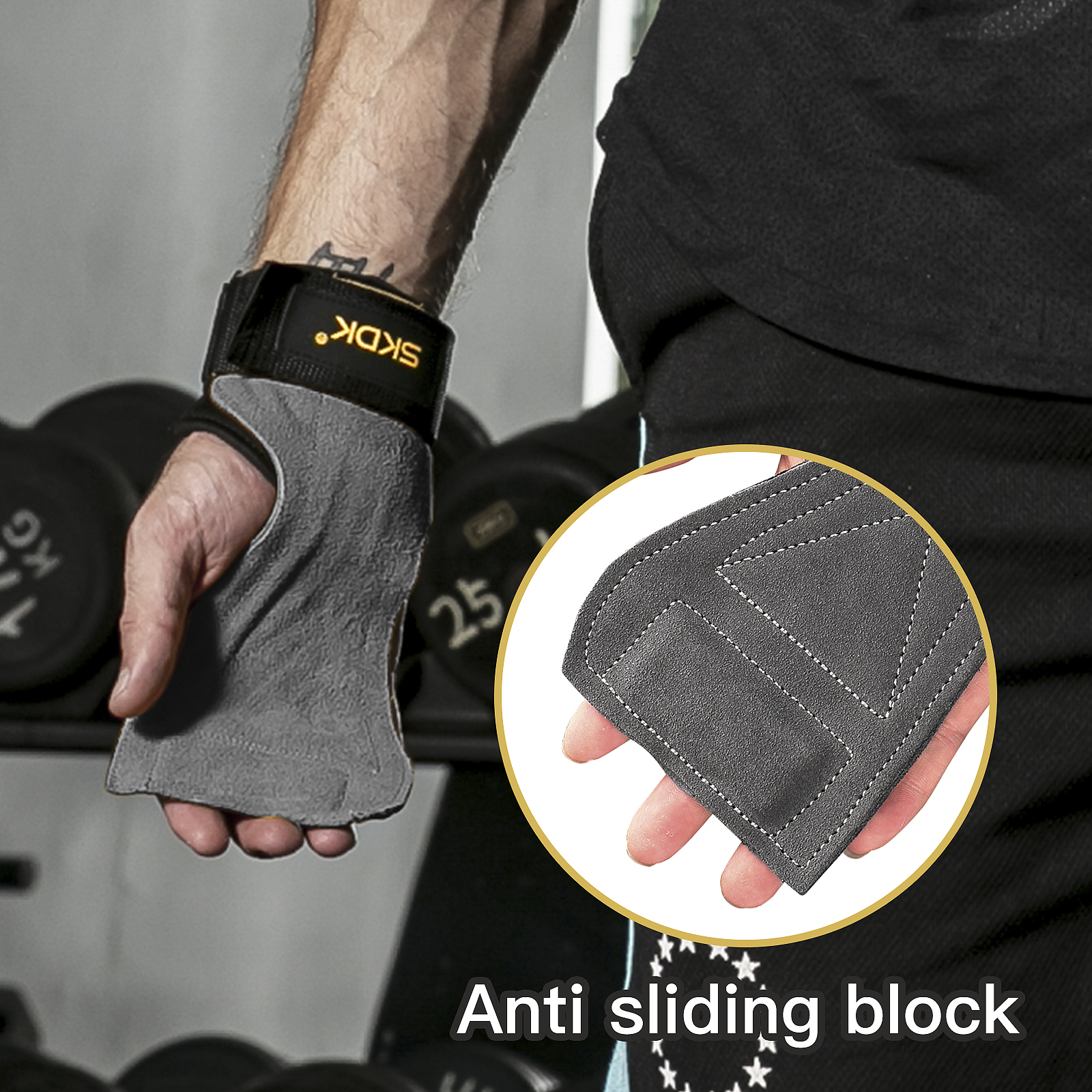 SKDK Gym Grips Palm Guards Cow - Best Crossfit Gear บทวิจารณ์และราคา