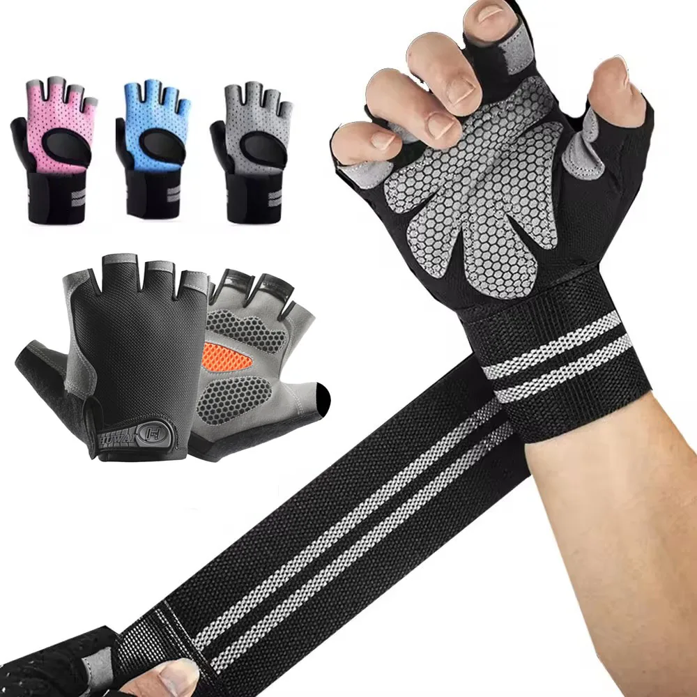 1Pair Half Finger Gym Fitness  - Crossfit Workout Gear บทวิจารณ์และราคา