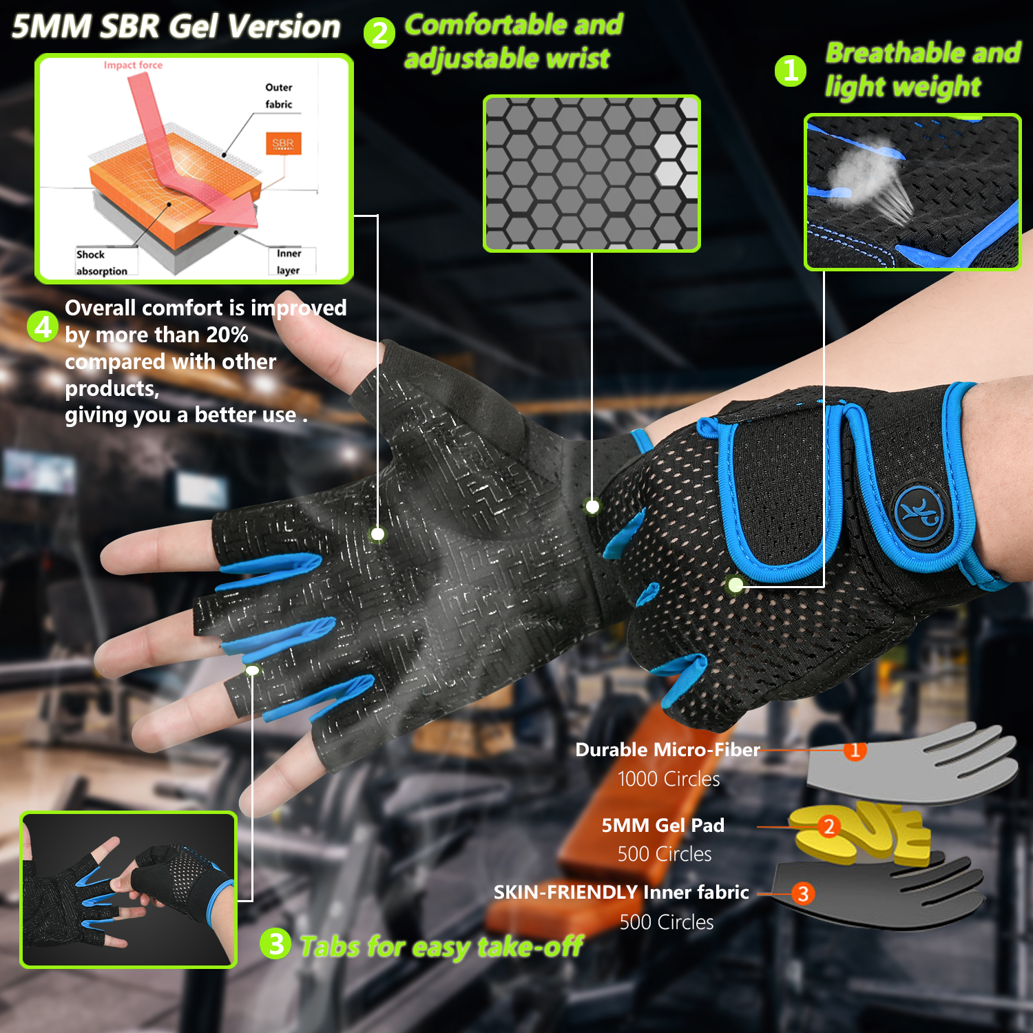 MOREOK Gym Gloves Breathable A - Best Crossfit Gear บทวิจารณ์และราคา