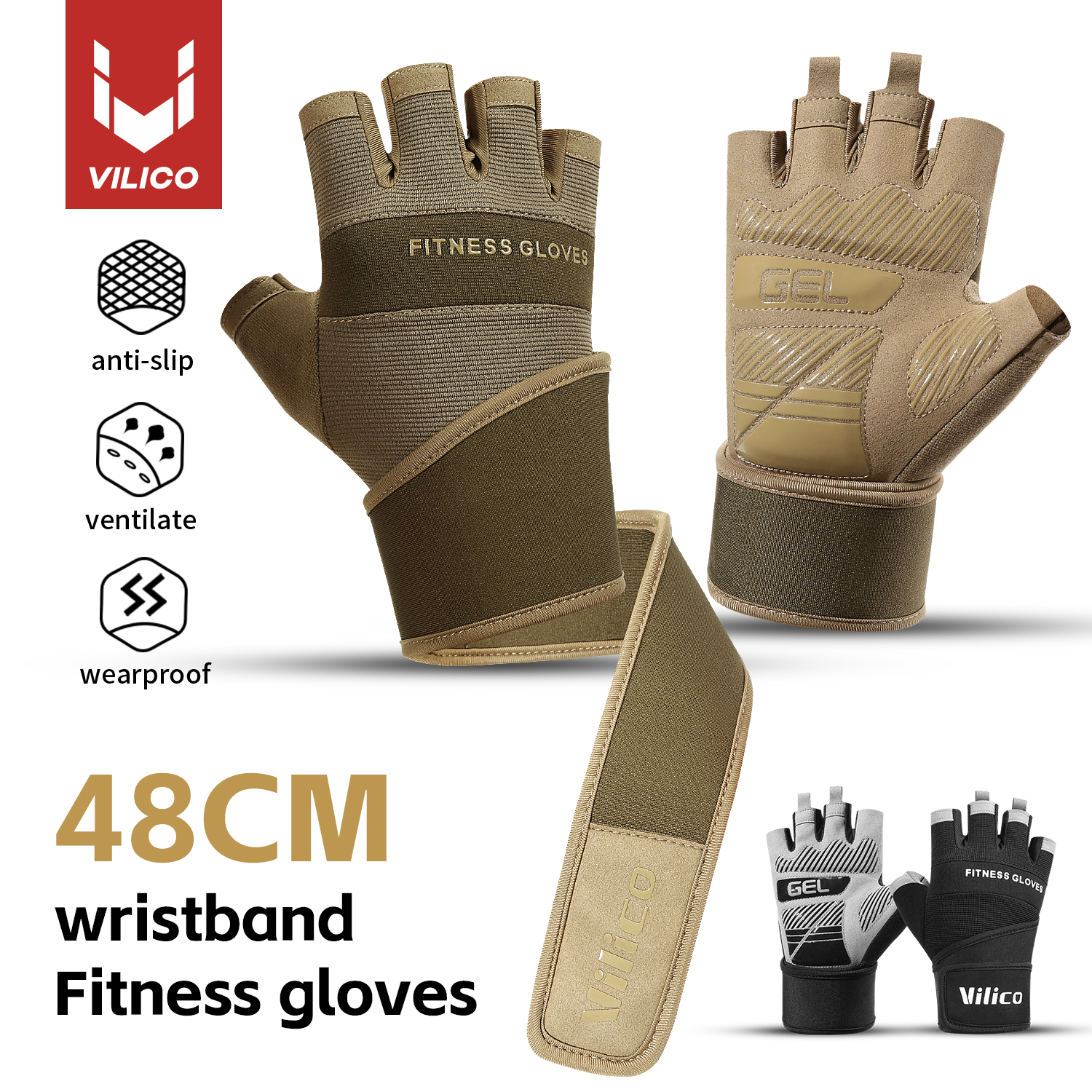 Cycling Gloves Half Finger Gym - Crossfit Workout Gear บทวิจารณ์และราคา