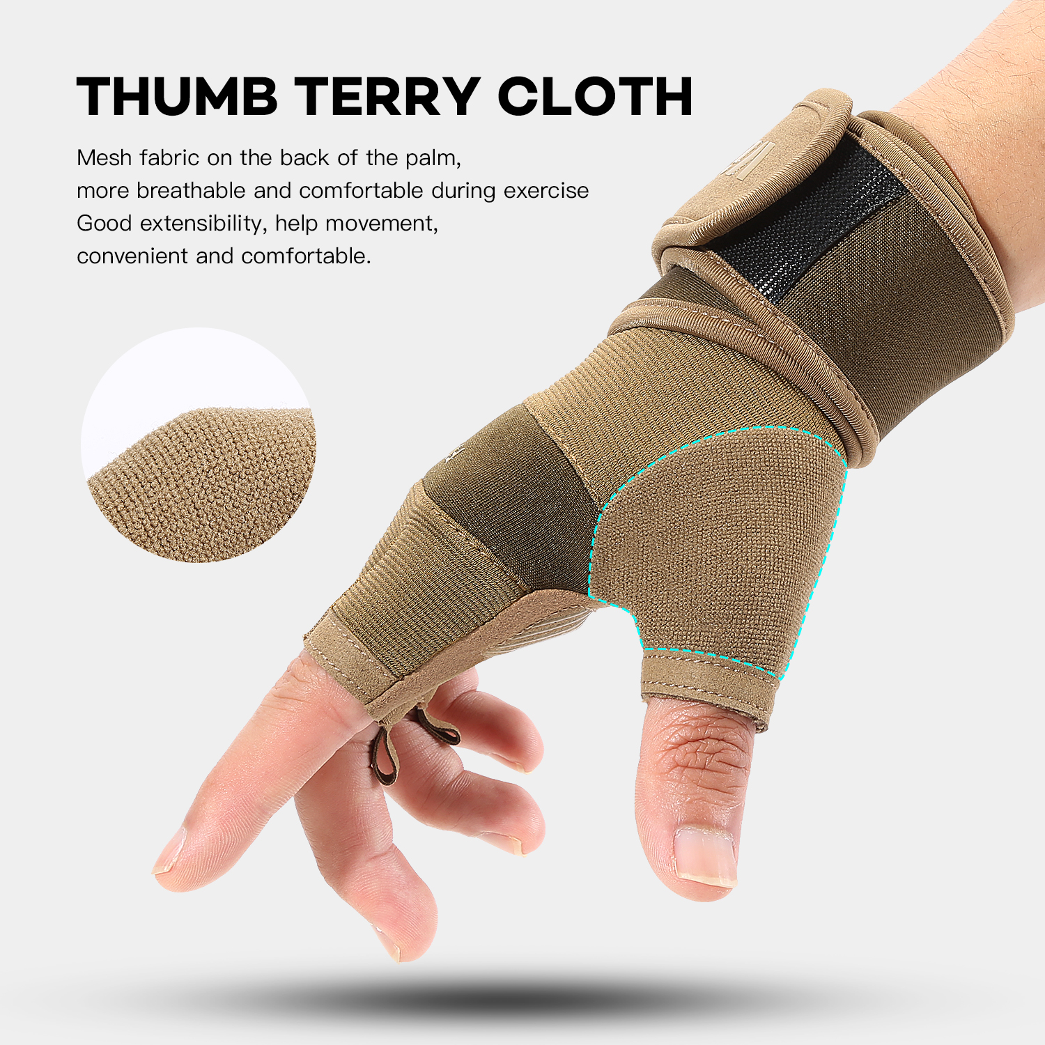 Cycling Gloves Half Finger Gym - Crossfit Workout Gear บทวิจารณ์และราคา